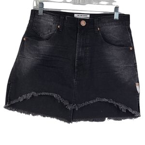 One Teaspoon Black‎ Distressed Denim Vanguard Skirt Sz 26